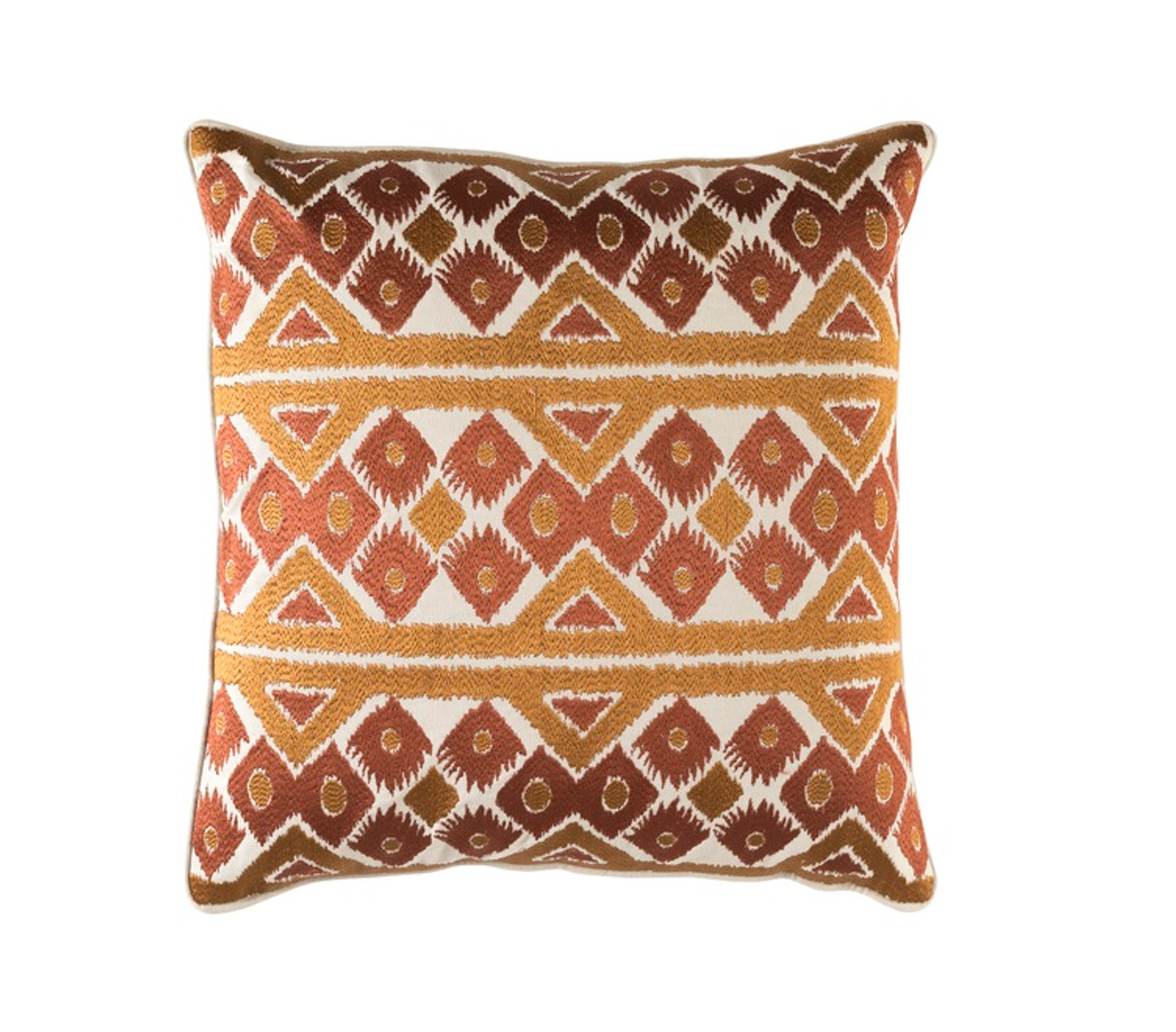 22" Burnt Sienna and Caramel Brown Chevron Decorative Throw