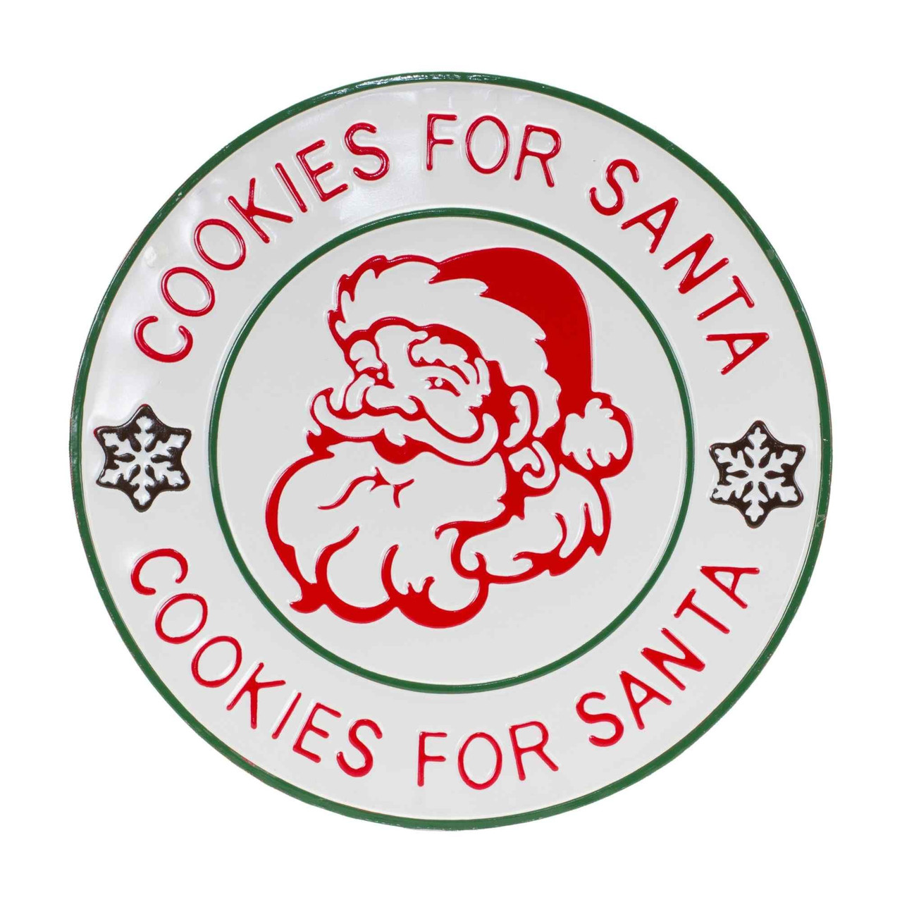 "Cookies for Santa" Christmas Wall Sign - 18.25" - White and Red